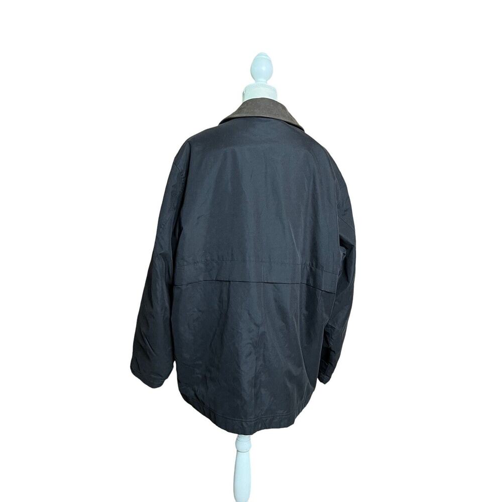 Dockers Men Black Quilted jacket Lined Pockets Collar Zipper sz L - Picture 2 of 12